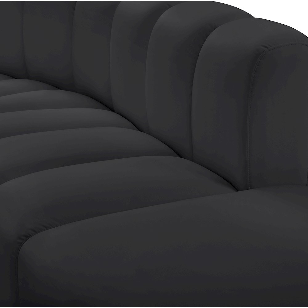 Arc Black Vegan Leather Curved Corner