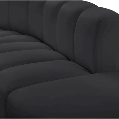 Arc Black Vegan Leather Curved Corner