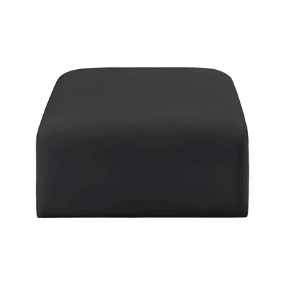 Arc Black Vegan Leather Ottoman