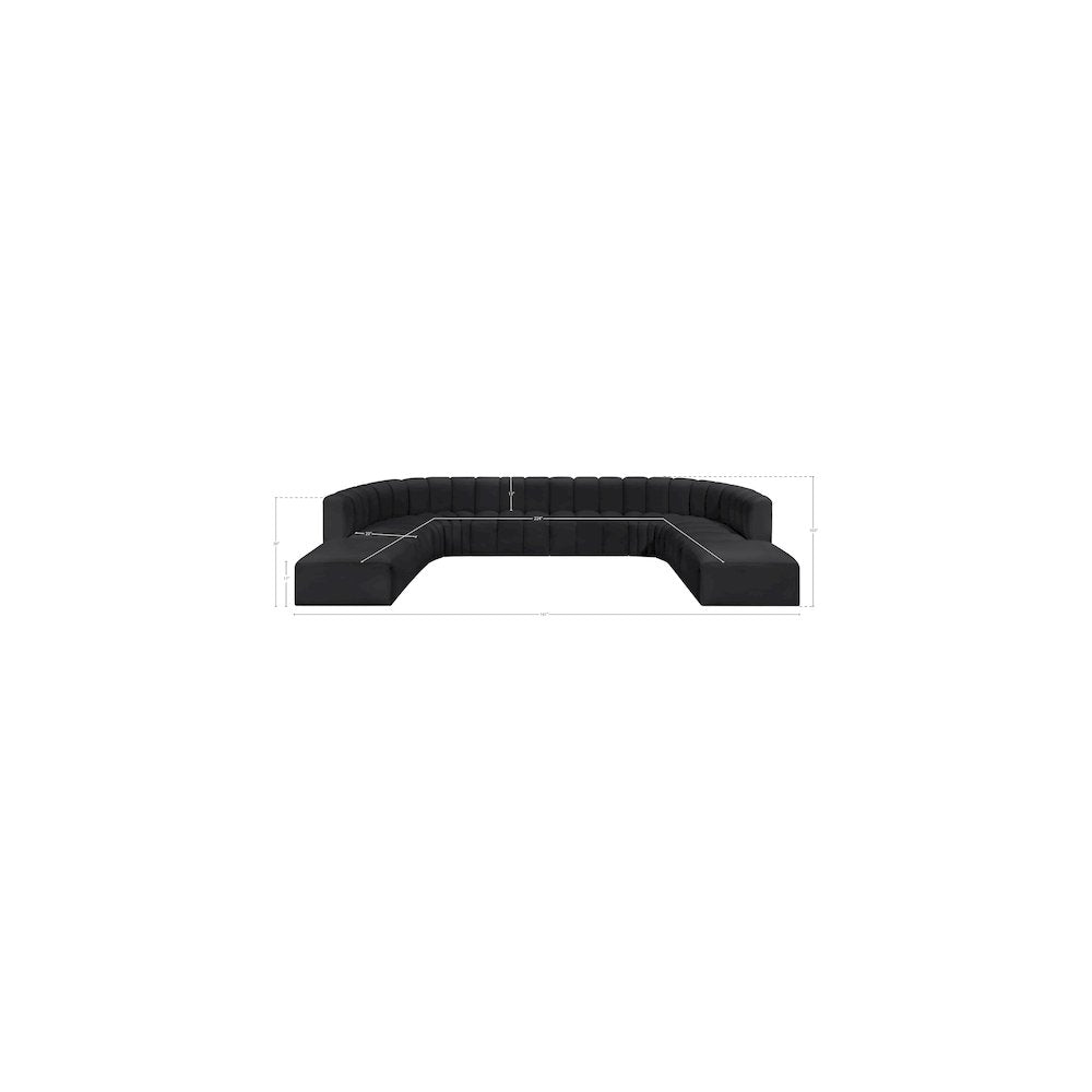 Arc Black Vegan Leather Modular Sofa