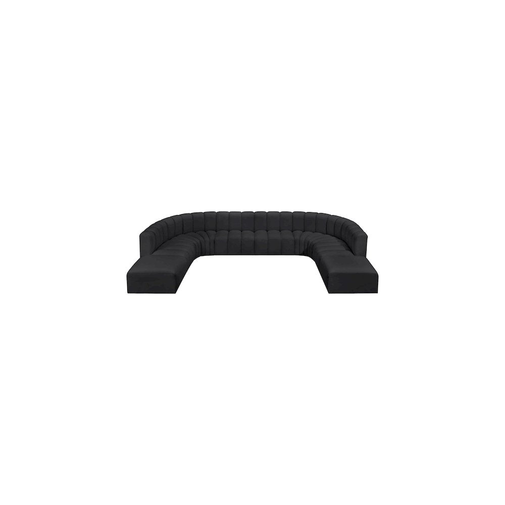 Arc Black Vegan Leather Modular Sofa