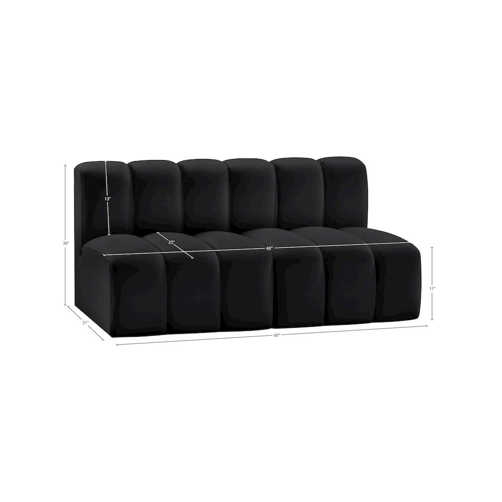 Arc Black Vegan Leather Modular Sofa