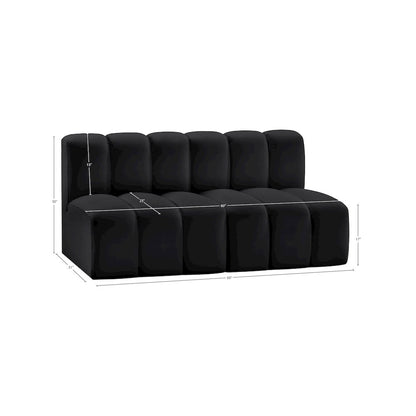 Arc Black Vegan Leather Modular Sofa