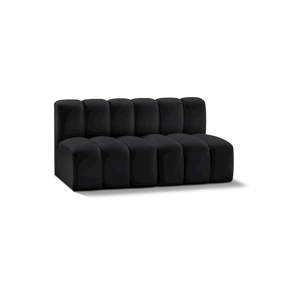 Arc Black Vegan Leather Modular Sofa