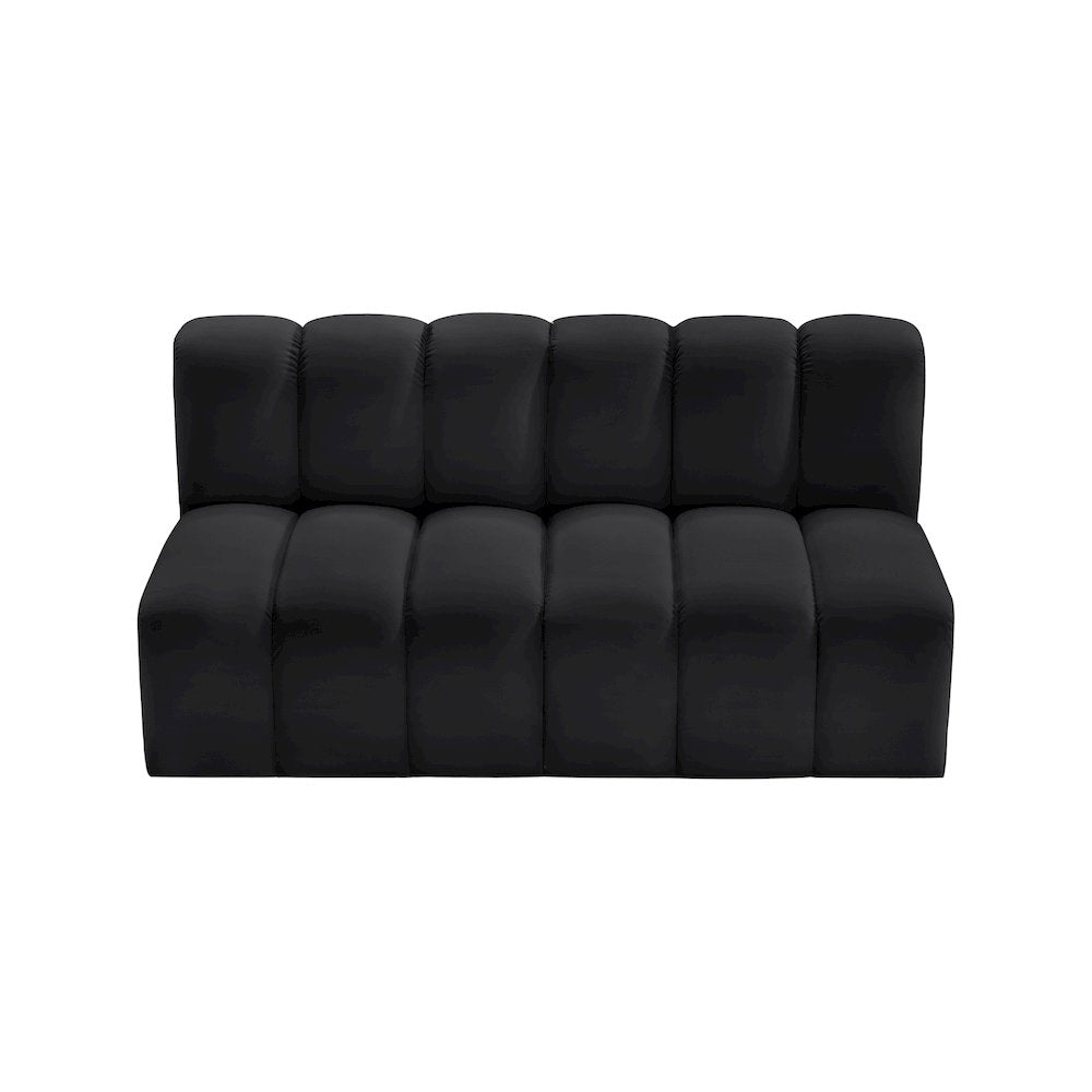 Arc Black Vegan Leather Modular Sofa