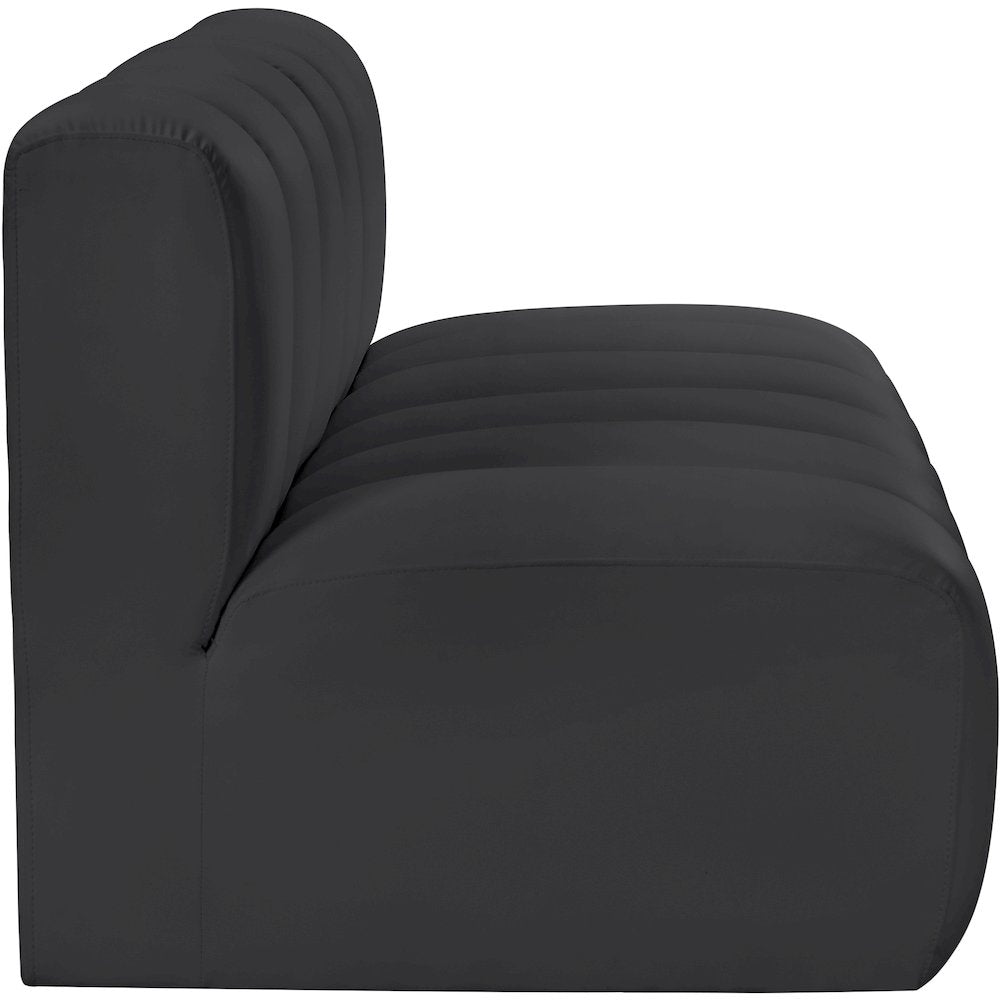 Arc Black Vegan Leather Modular Sofa