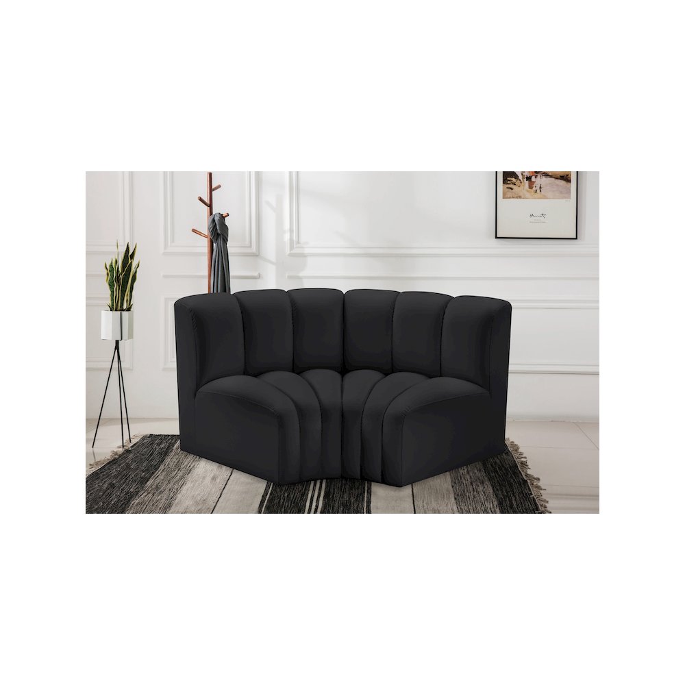 Arc Black Vegan Leather Modular Sofa