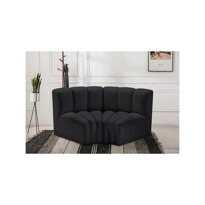 Arc Black Vegan Leather Modular Sofa