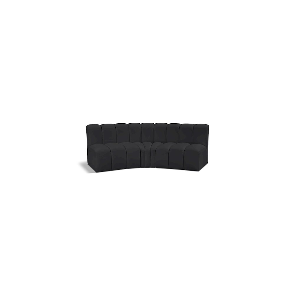 Arc Black Vegan Leather Modular Sofa