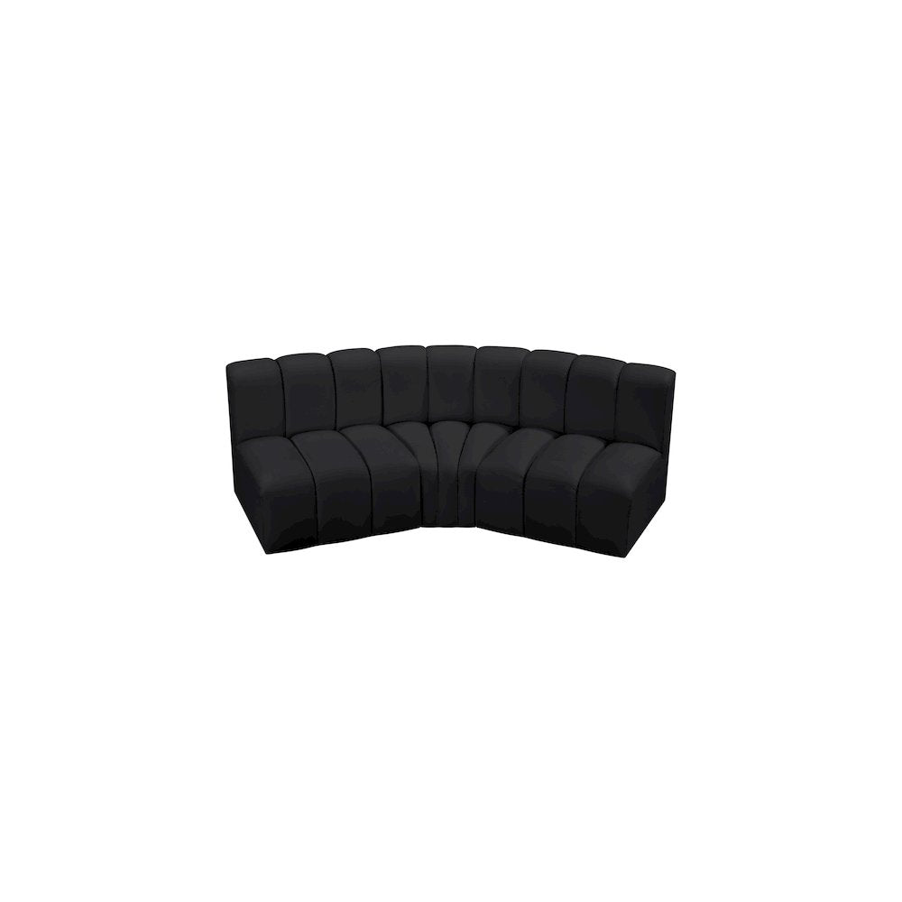 Arc Black Vegan Leather Modular Sofa