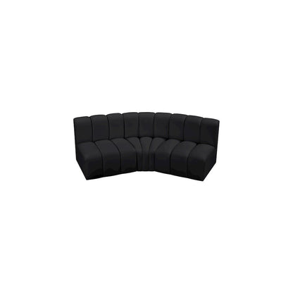 Arc Black Vegan Leather Modular Sofa