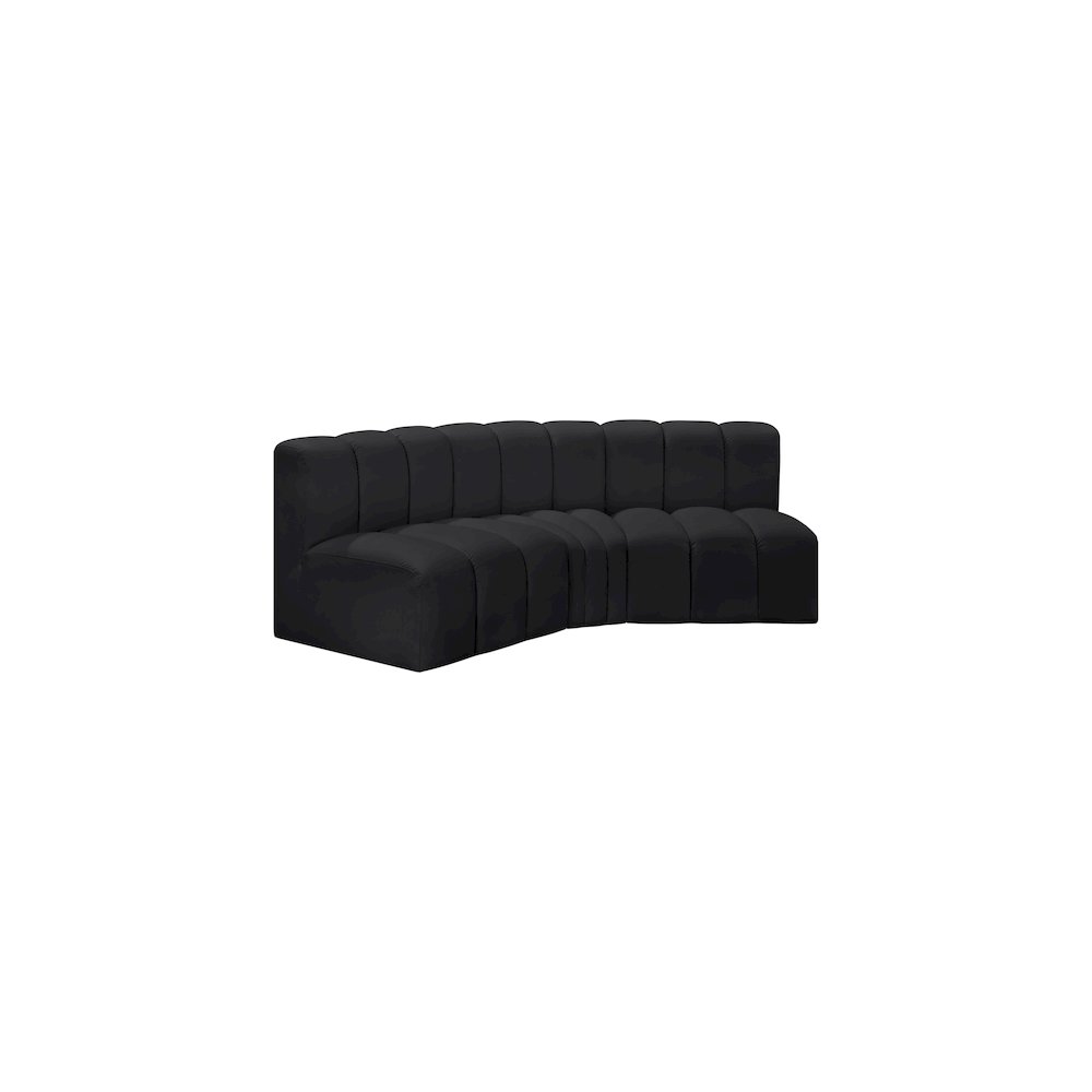 Arc Black Vegan Leather Modular Sofa