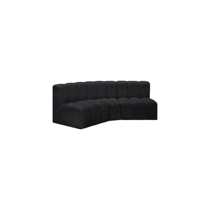 Arc Black Vegan Leather Modular Sofa