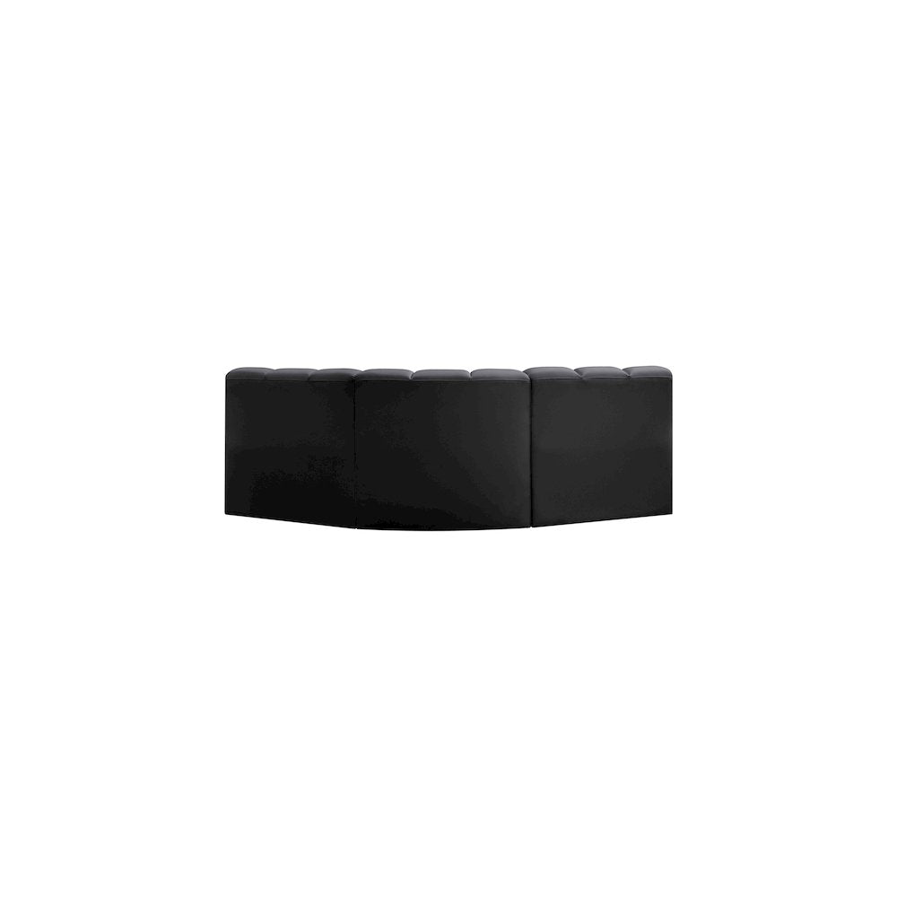 Arc Black Vegan Leather Modular Sofa