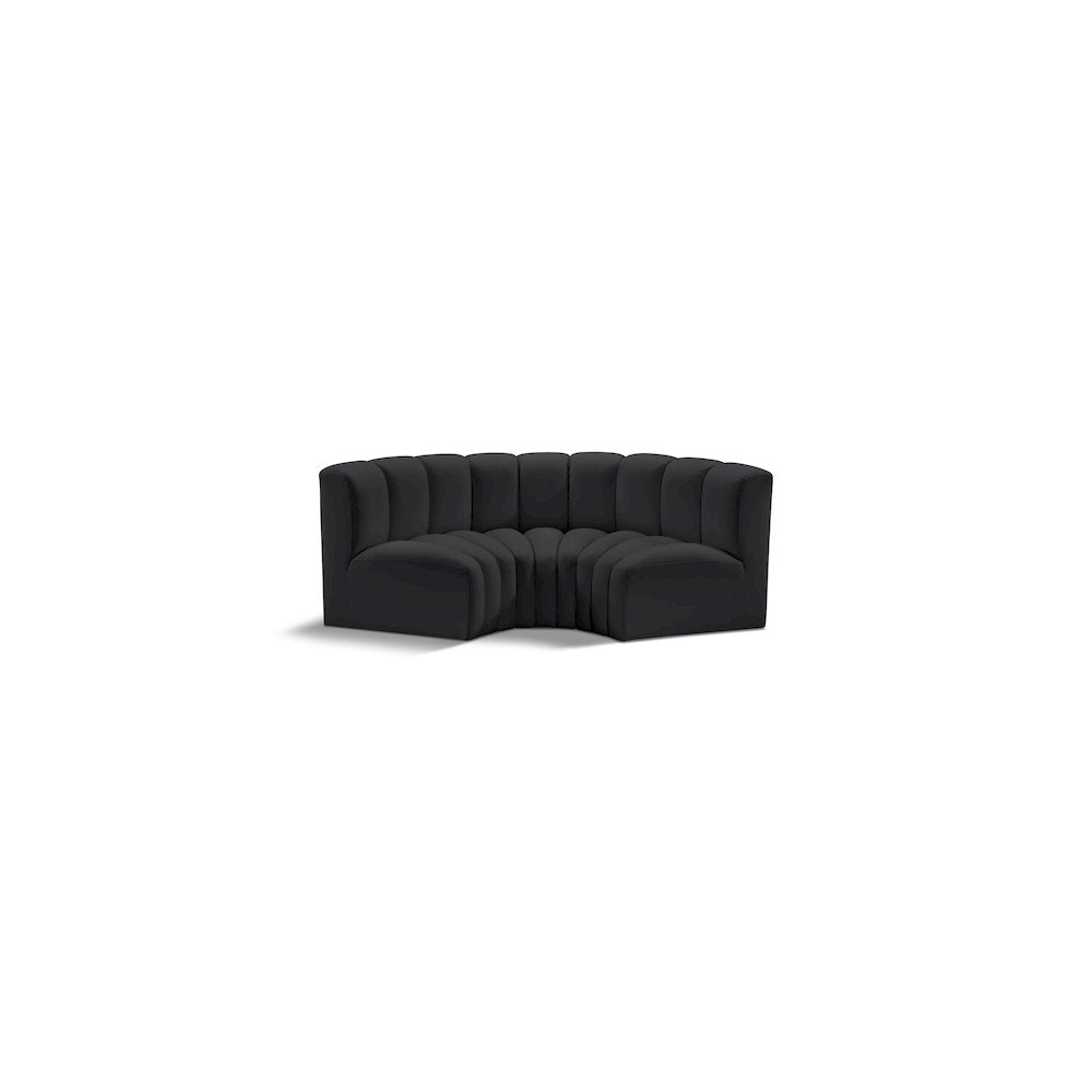 Arc Black Vegan Leather Modular Sofa