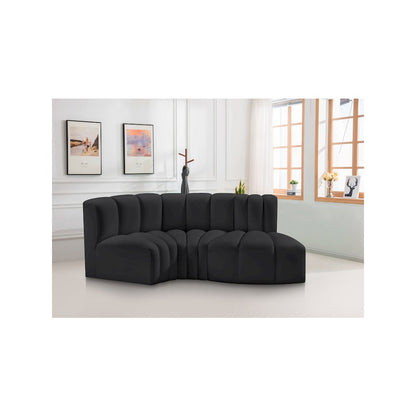 Arc Black Vegan Leather Modular Sofa
