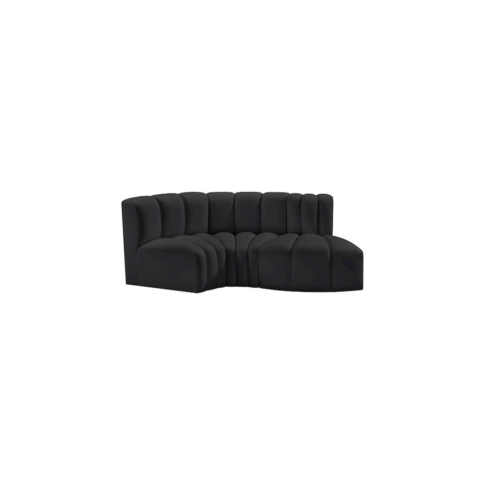 Arc Black Vegan Leather Modular Sofa