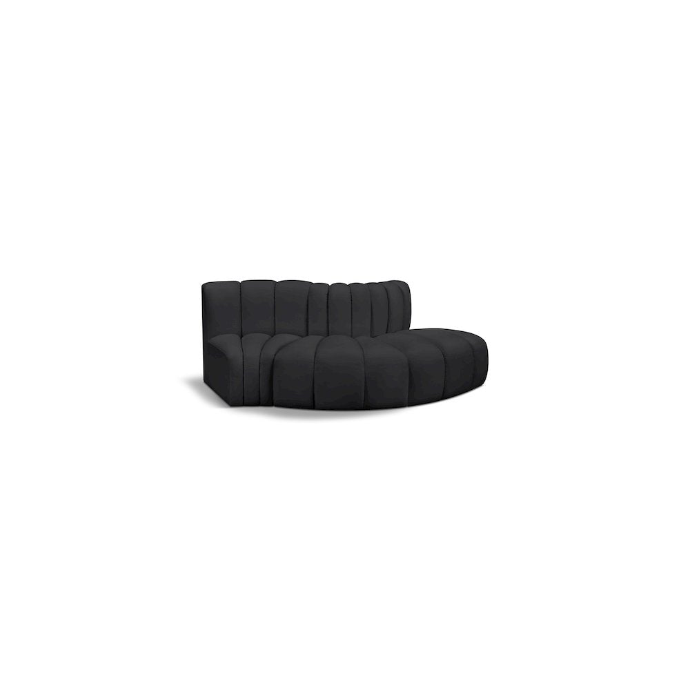 Arc Black Vegan Leather Modular Sofa