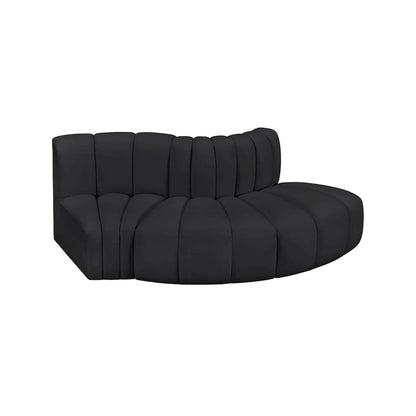 Arc Black Vegan Leather Modular Sofa