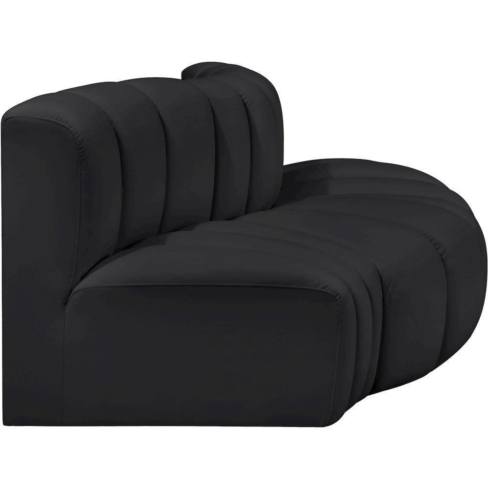 Arc Black Vegan Leather Modular Sofa