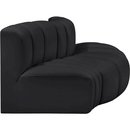 Arc Black Vegan Leather Modular Sofa