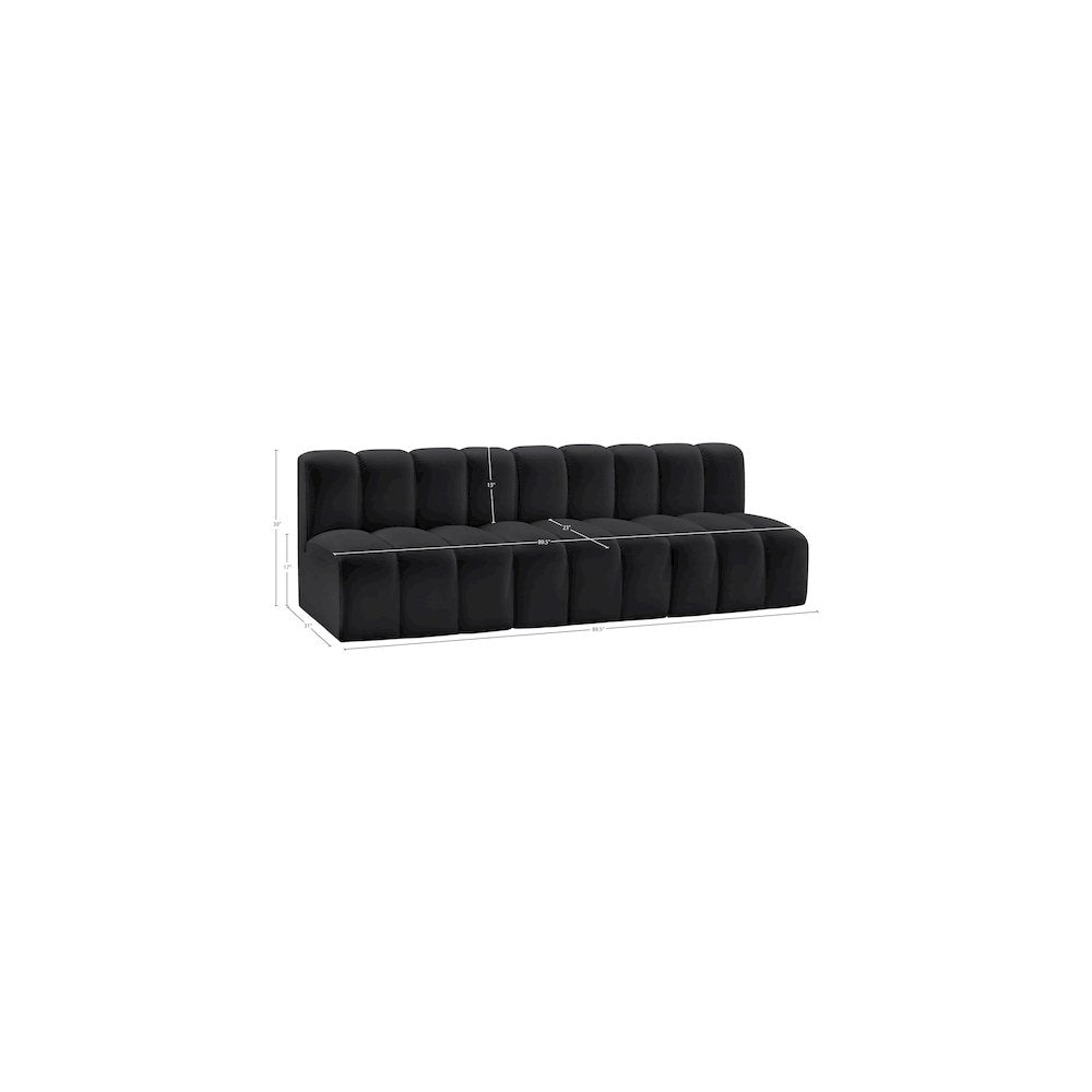 Arc Black Vegan Leather Modular Sofa