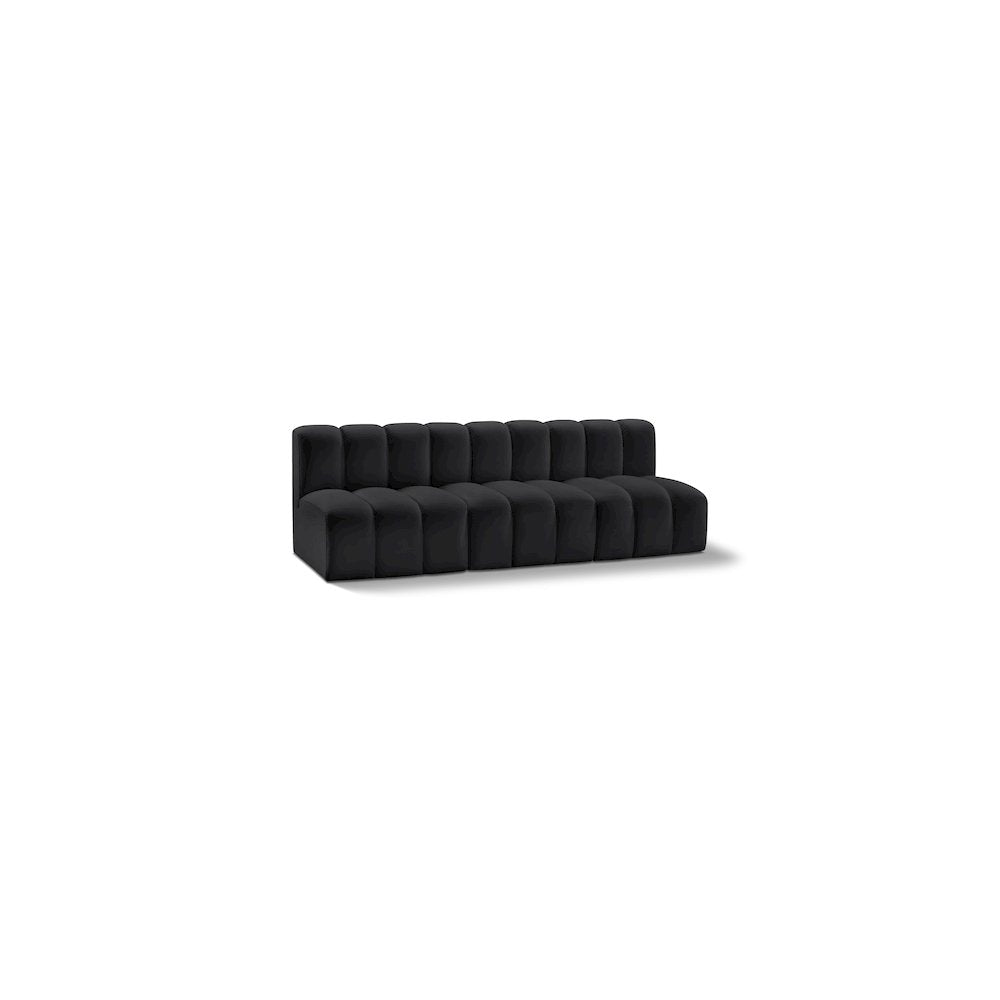 Arc Black Vegan Leather Modular Sofa