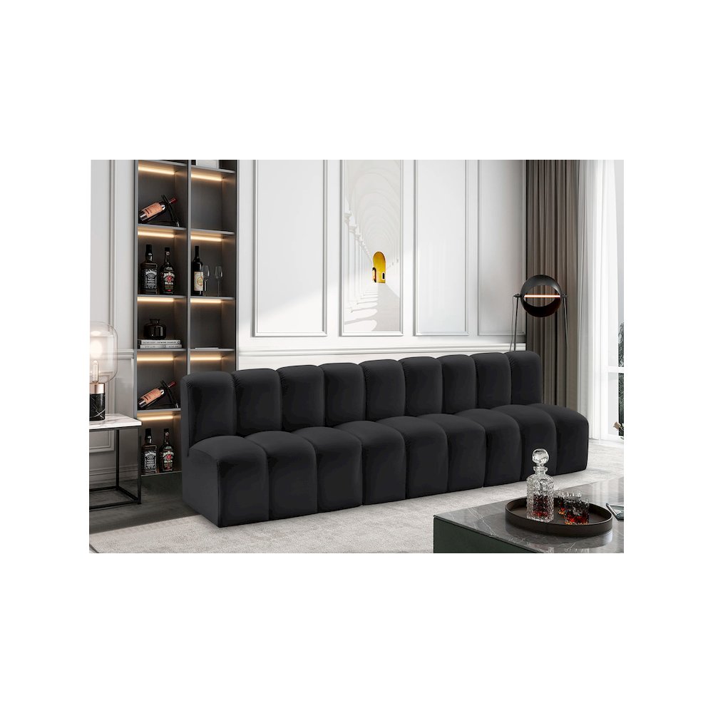 Arc Black Vegan Leather Modular Sofa
