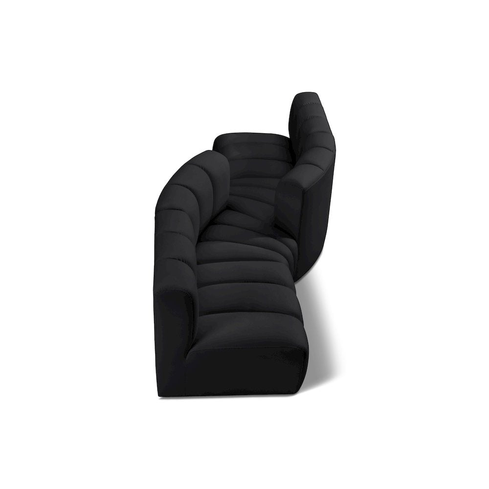 Arc Black Vegan Leather Modular Sofa