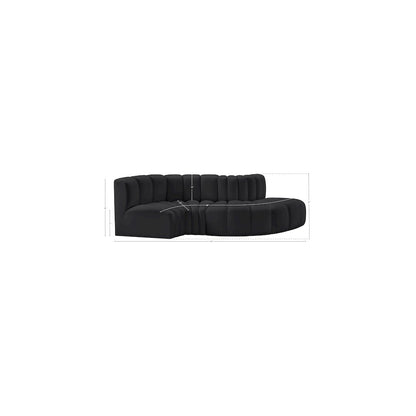 Arc Black Vegan Leather Modular Sofa
