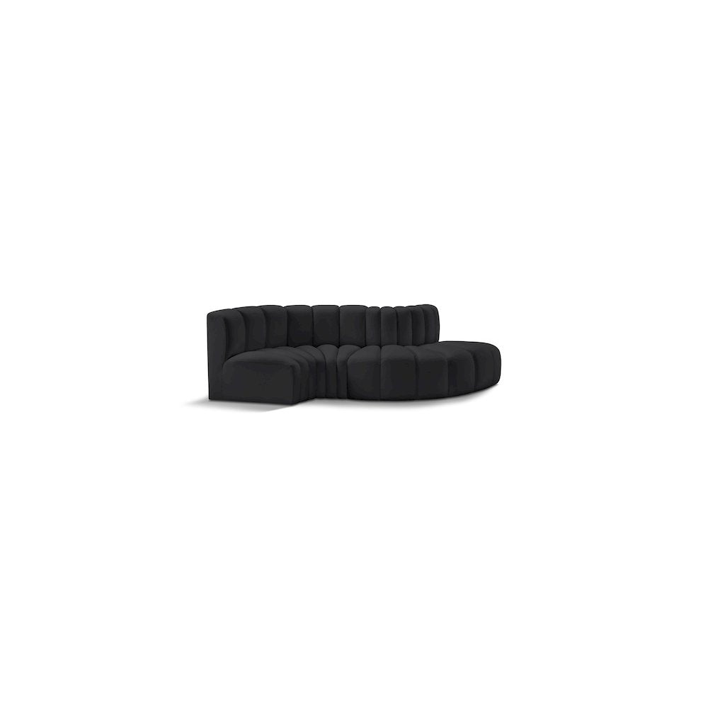 Arc Black Vegan Leather Modular Sofa