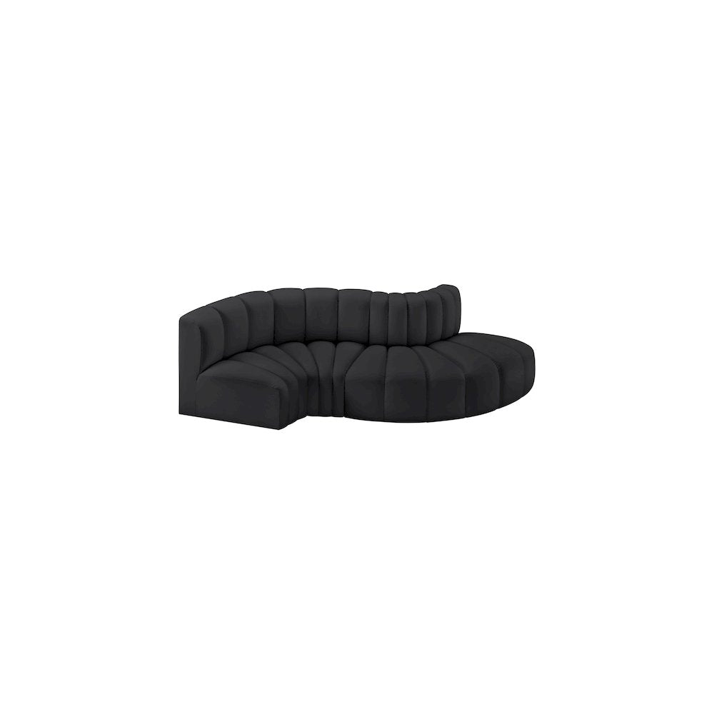 Arc Black Vegan Leather Modular Sofa