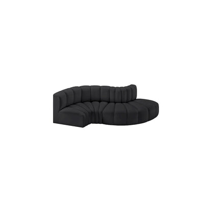 Arc Black Vegan Leather Modular Sofa