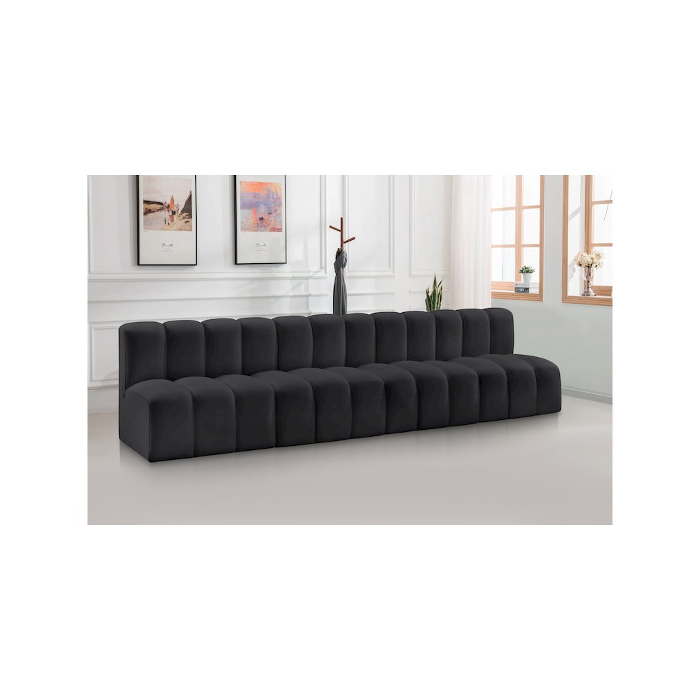 Arc Black Vegan Leather Modular Sofa