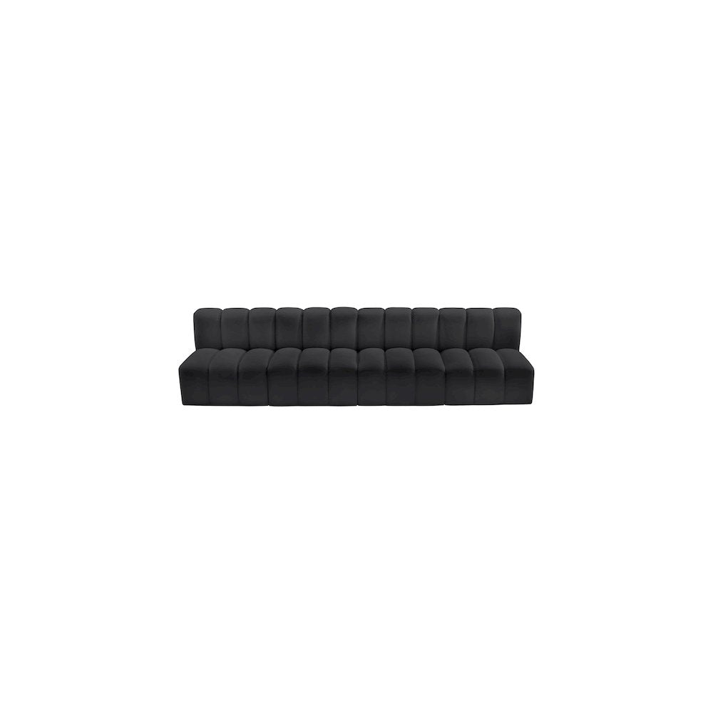 Arc Black Vegan Leather Modular Sofa