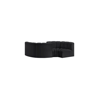 Arc Black Vegan Leather Modular Sofa
