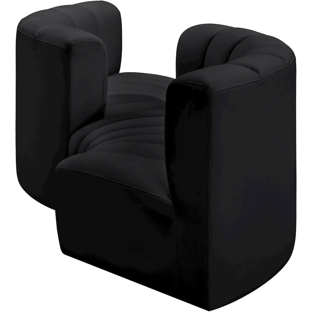 Arc Black Vegan Leather Modular Sofa