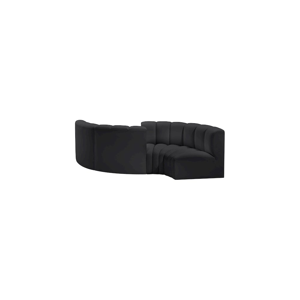 Arc Black Vegan Leather Modular Sofa