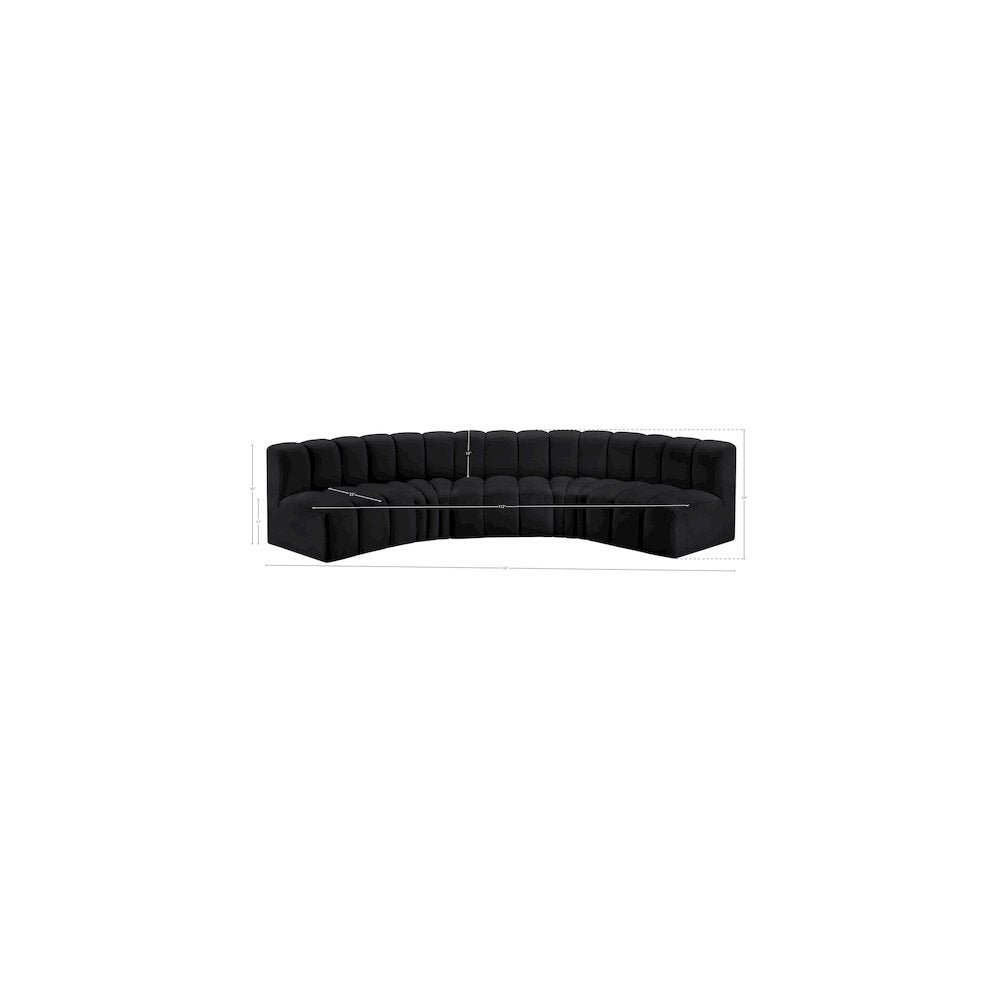 Arc Black Vegan Leather Modular Sofa