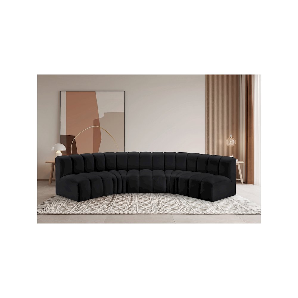Arc Black Vegan Leather Modular Sofa