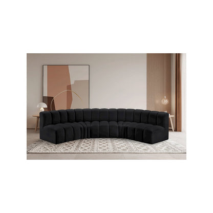 Arc Black Vegan Leather Modular Sofa