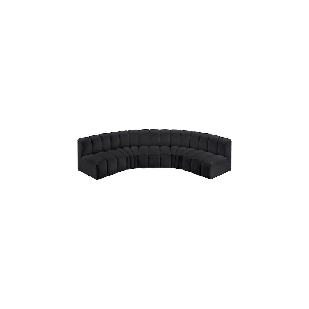 Arc Black Vegan Leather Modular Sofa