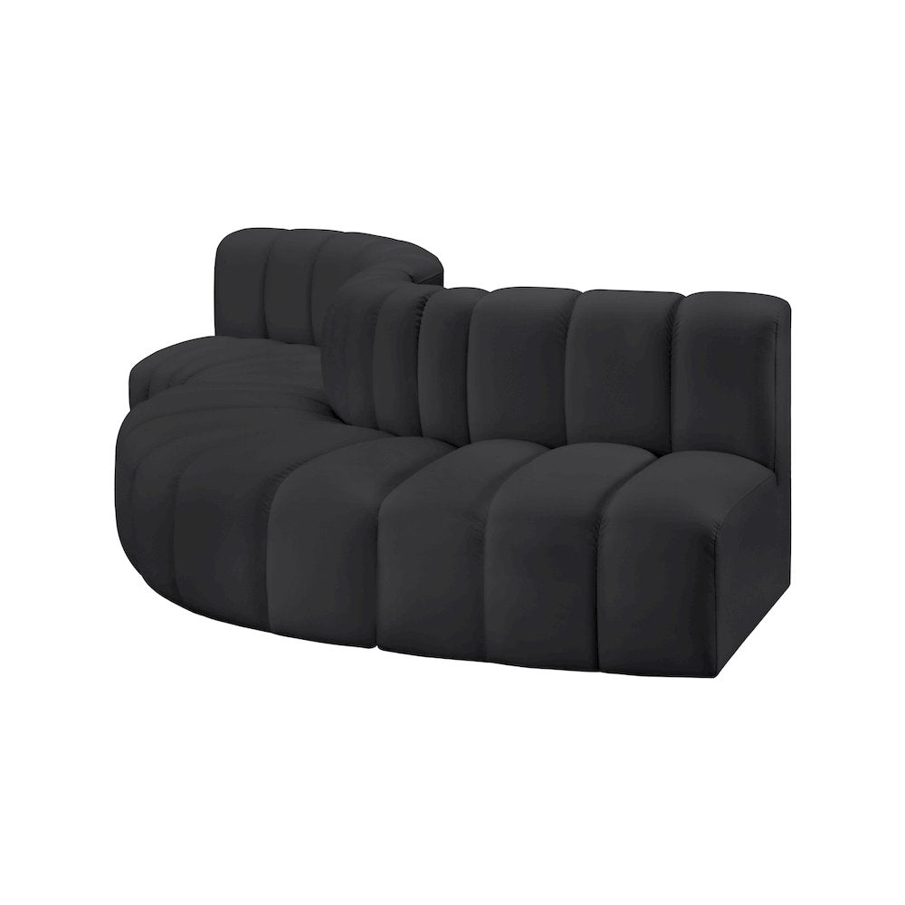 Arc Black Vegan Leather Modular Sofa