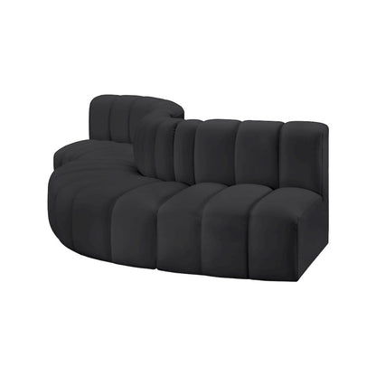 Arc Black Vegan Leather Modular Sofa