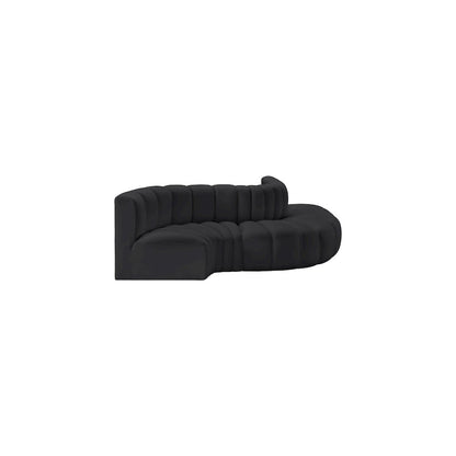 Arc Black Vegan Leather Modular Sofa