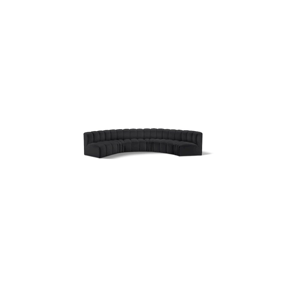 Arc Black Vegan Leather Modular Sofa