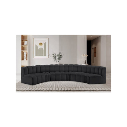 Arc Black Vegan Leather Modular Sofa