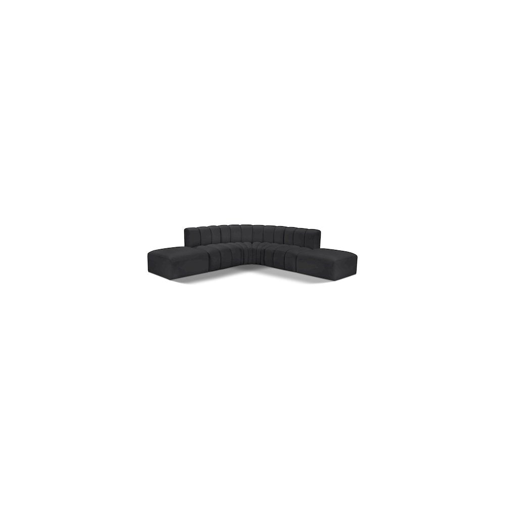 Arc Black Vegan Leather Modular Sofa