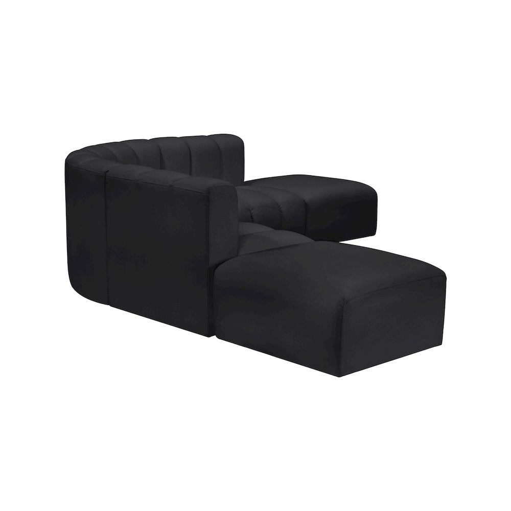 Arc Black Vegan Leather Modular Sofa