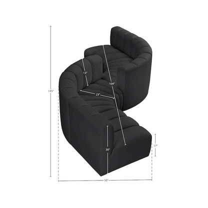 Arc Black Vegan Leather Modular Sofa